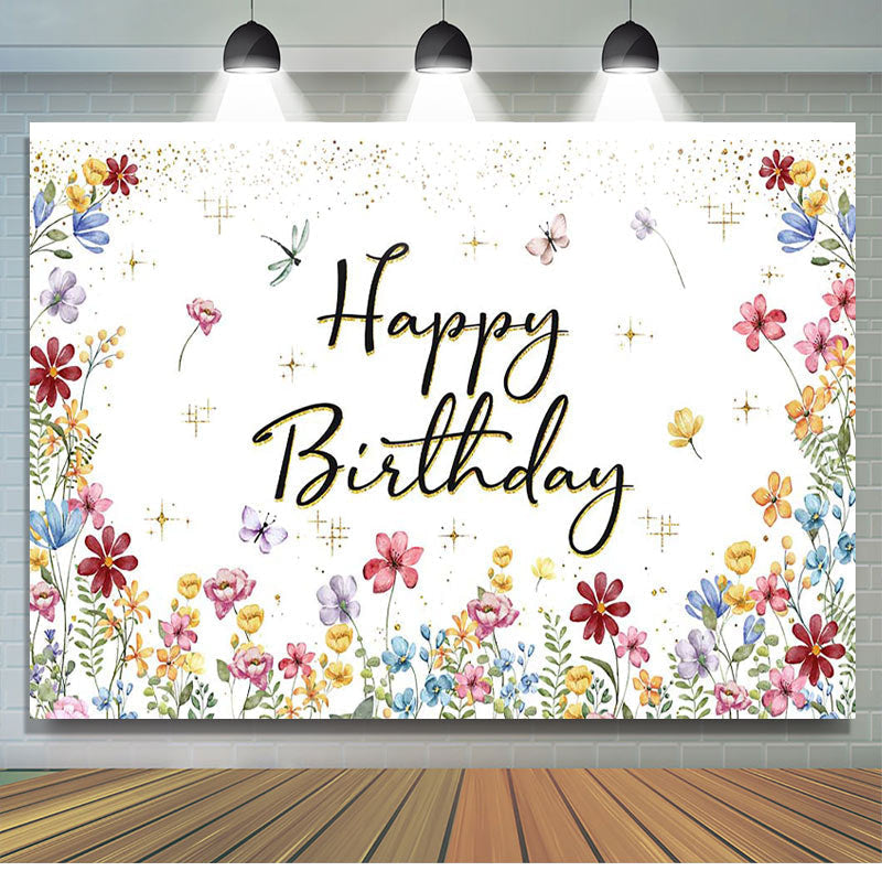 Lofaris Spring Colorful Floral Backdrop For Birthday Party