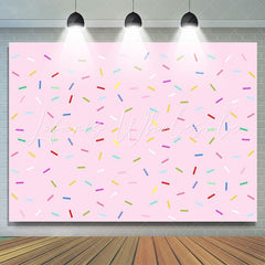 Lofaris Sprinkles Donut Pink Girl Baby Shower Banner Backdrop