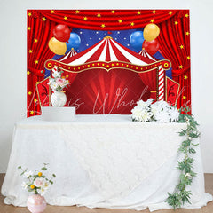 Lofaris Stage Red Curtain Balloon Star Birthday Backdrop