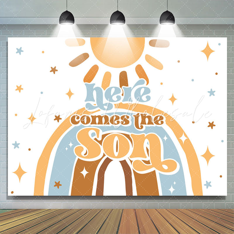 Lofaris Star Sun Here Comes The Son Baby Shower Backdrop