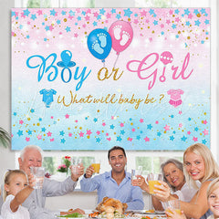 Lofaris Stars Boy Or Girl Blue Pink Gender Reveal Backdrop