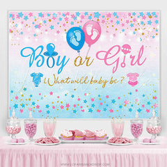 Lofaris Stars Boy Or Girl Blue Pink Gender Reveal Backdrop