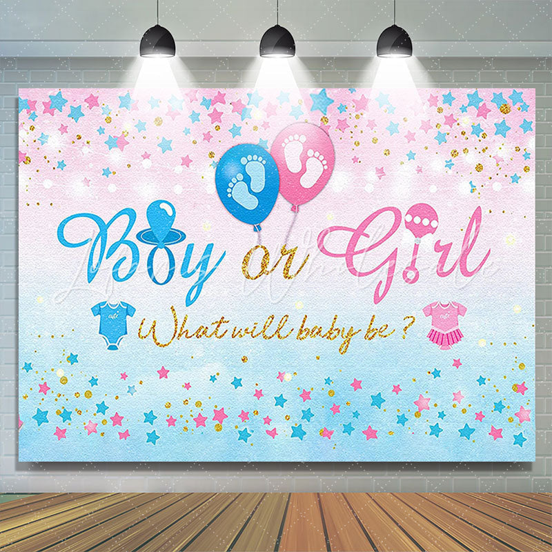 Lofaris Stars Boy Or Girl Blue Pink Gender Reveal Backdrop