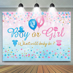 Lofaris Stars Boy Or Girl Blue Pink Gender Reveal Backdrop