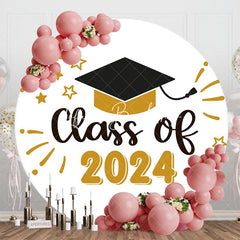 Lofaris Stars Ribbon Bachelor Hat Round Graduation Backdrop