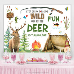 Lofaris Stop On By For Some Wild Little Deer 1st Birthday Backdrop