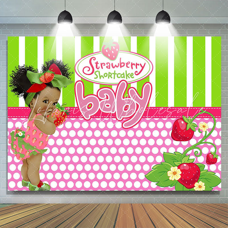 Lofaris Strawberry Shortcake Baby Shower Backdrop For Girls