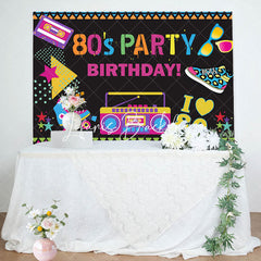 Lofaris Street Musical Disco 80s Party Birthday Backdrop