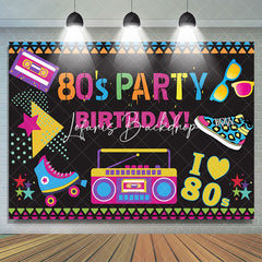 Lofaris Street Musical Disco 80s Party Birthday Backdrop