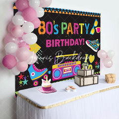 Lofaris Street Musical Disco 80s Party Birthday Backdrop