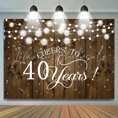 Lofaris Stripe Wood Cheers To 40 Years Happy Birthday Backdorp