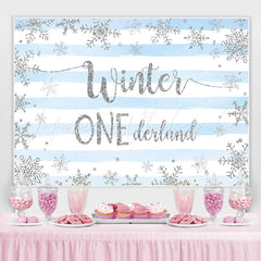 Lofaris Striped And Blue Winter 1 Decland Birthday Backdrop