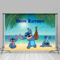 Lofaris Summer Beach And Cartoon Character Birthday Backdrop