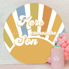 Lofaris Sun Here Comes The Son Round Baby Shower Backdrop