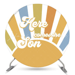 Lofaris Sun Here Comes The Son Round Baby Shower Backdrop