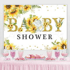 Lofaris Sunflower and Little Baby Elephent Shower Backdrop