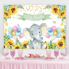 Lofaris Sunflower Baby Elephant Balloon Shower Backdrop