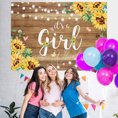 Lofaris Sunflower It s A Girl Baby Shower Photoshoot backdrop