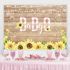 Lofaris Sunflowers Wooden Glitter Babyq Themed Shower Backdrop