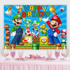 Lofaris Super Character Video Game Happy Birthday Backdrop