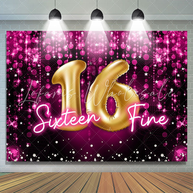 Lofaris Sweet 16 Fine Pink Glitter Bokeh Backdrop for Birthday