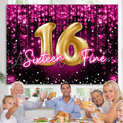 Lofaris Sweet 16 Fine Pink Glitter Bokeh Backdrop for Birthday