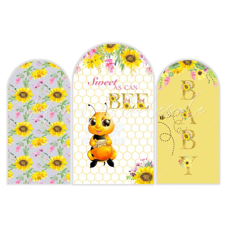 Sweet As Can Bee Theme Birthday Party Arch Backdrop Wall Cloth Cover