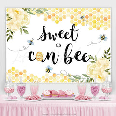 Lofaris Sweet As Can Bee Floral Themed Happy Birthday Backdrop