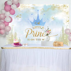 Lofaris Sweet Crown Castle For Prince Baby Shower Backdrop