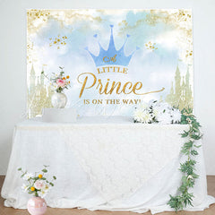 Lofaris Sweet Crown Castle For Prince Baby Shower Backdrop