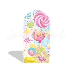 Sweet Donut Candy Theme Birthday Baby Shower Party Arch Backdrop Wall Cloth Cover