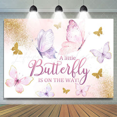 Lofaris Sweet Flying Butterfly Baby Girl Shower Backdrop