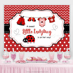 Lofaris Sweet Little Ladybuy Is On Her Way Baby Shower Backdrop