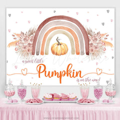 Lofaris Sweet Little Pumpkin Id On The Way Baby Shower Backdrop