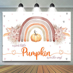 Lofaris Sweet Little Pumpkin Id On The Way Baby Shower Backdrop