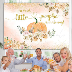 Lofaris Sweet Little Pumpkin Is On The Way Baby Shower Backdrop