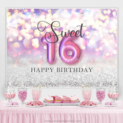 Lofaris Sweet Lovely Bokeh Happy 16Th Birthday Backdrop