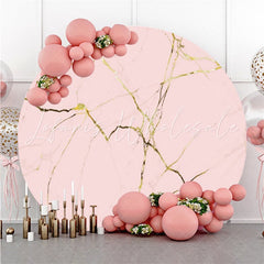 Lofaris Sweet Pink And Glitter Golden Art Theme Circle Backdrop