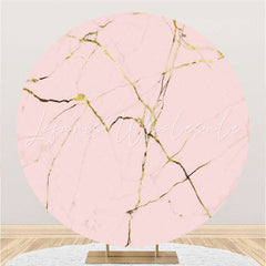 Lofaris Sweet Pink And Glitter Golden Art Theme Circle Backdrop