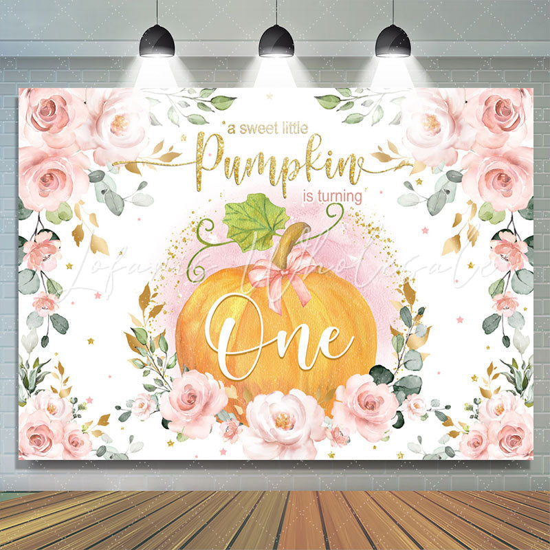 Lofaris Sweet Pumpkin Is Turning One Happy Birthday Backdrop