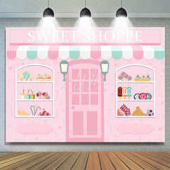 Lofaris Sweet Shoppe Baby Pink Candyland Happy Birthday Backdrop