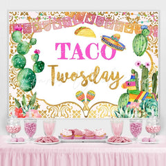 Lofaris Taco Twosday Mexican Fiesta Birthday Party Backdrop