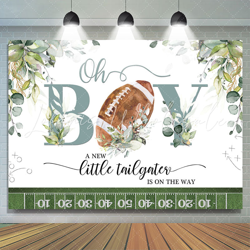 Lofaris Tailgater Football Oh Boy Baby Shower Backdrop