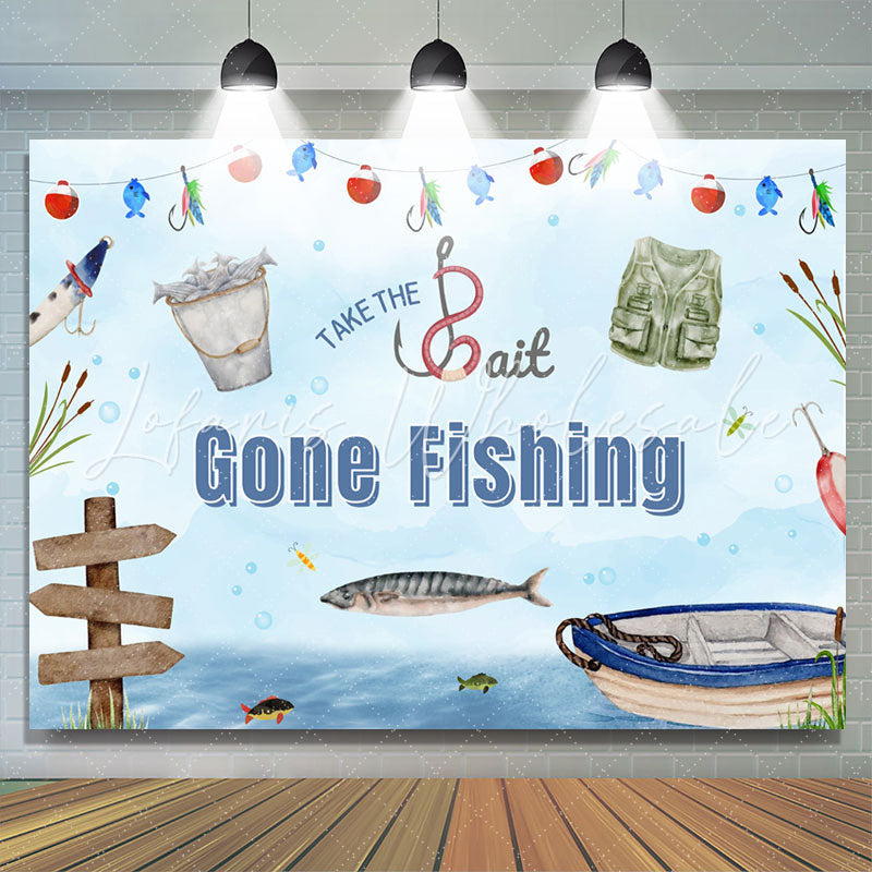 Lofaris Take The Wait Gone Fishing Outdoor Party Backdrop