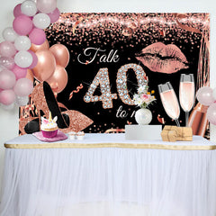 Lofaris Talk 40 To Me Rose Gold Heels Birthday Party Backdrop