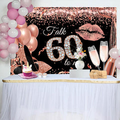 Lofaris Talk 60 To Me Rose Gold Heels Birthday Party Backdrop