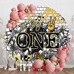 Lofaris The Big One Brick Wall Round 1st Birthday Backdrop