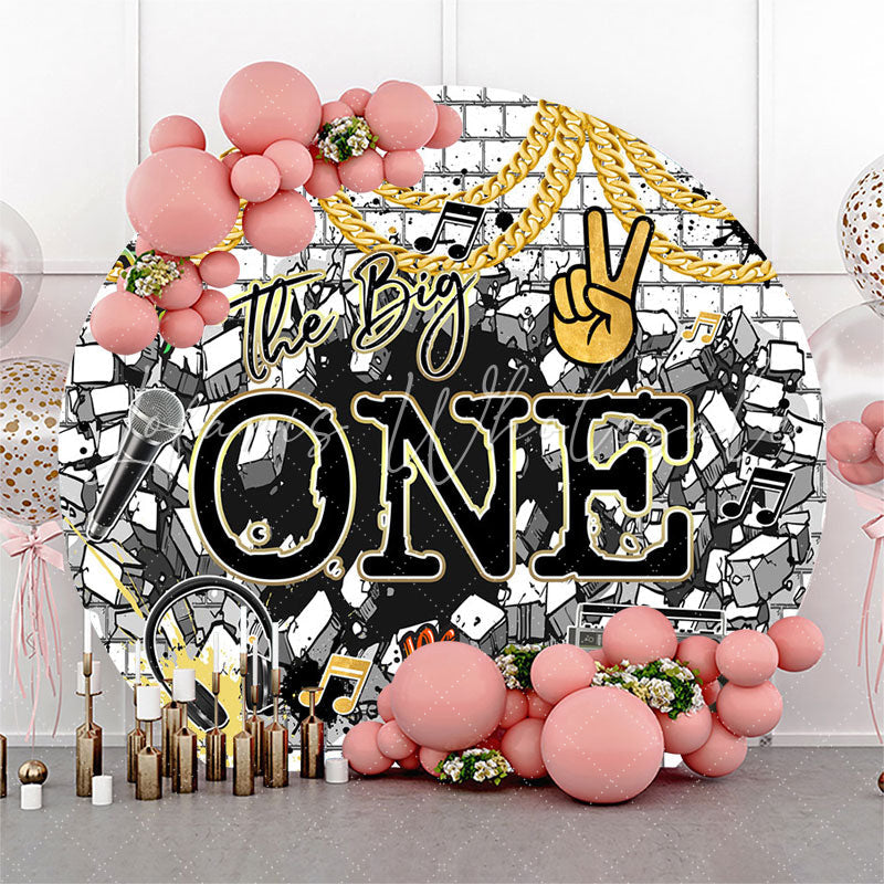 Lofaris The Big One Brick Wall Round 1st Birthday Backdrop