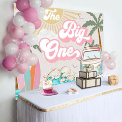 Lofaris The Big One Groovy Surf Summer 1st Birthday Backdrop