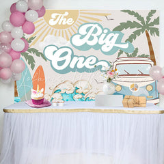 Lofaris The Big One Sea Surfing Summer 1st Birthday Backdrop